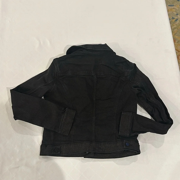 William Rast‎ Medium Metallic Black shimmer Jean Denim Jacket EUC - Picture 3 of 5
